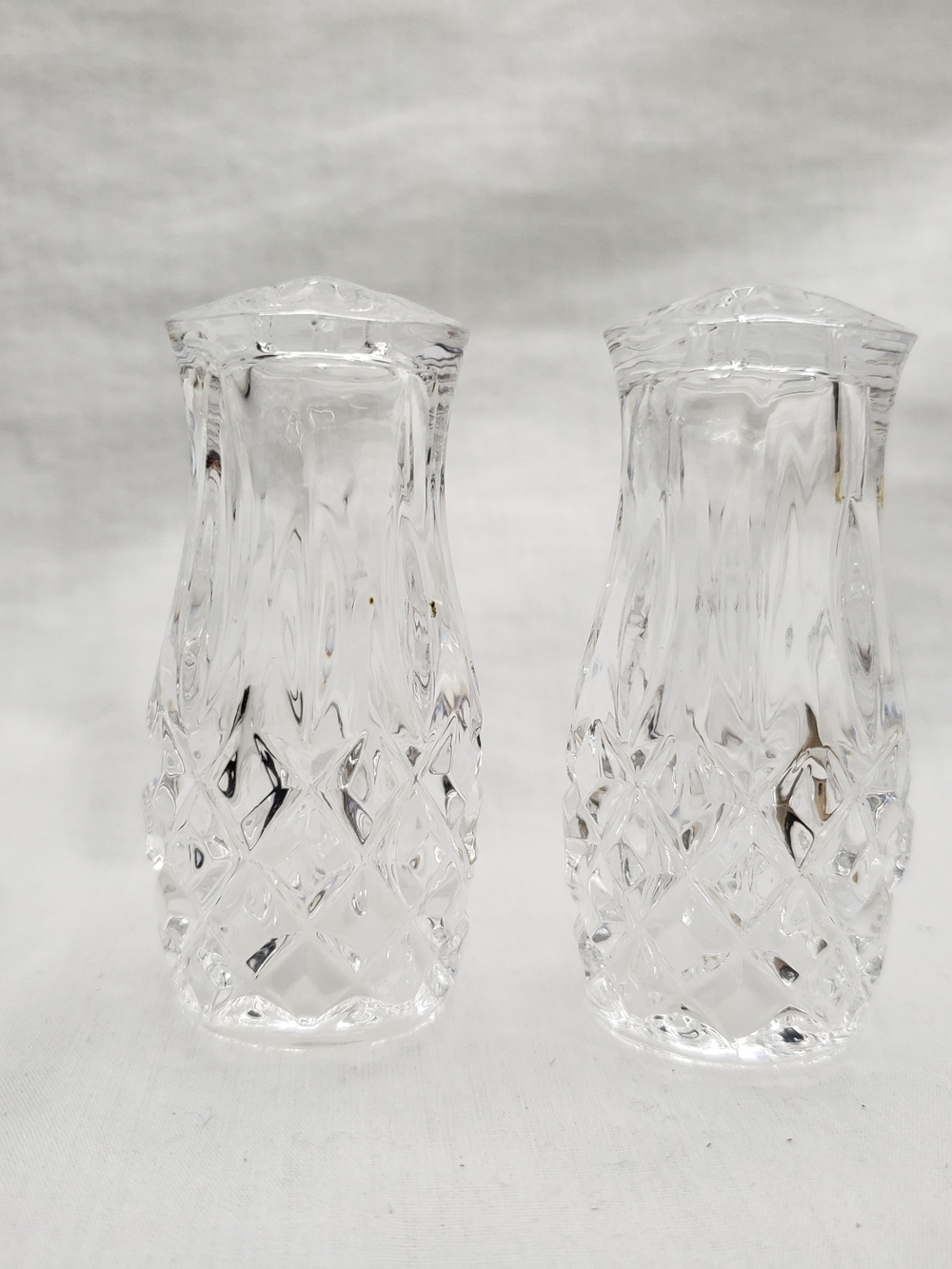 Vintage Gorham Crystal "King Edward" Lead Crystal Salt and Pepper Shakers